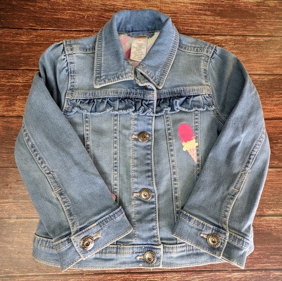 Gymboree Ruffle Denim Jacket Cupcake Ice Cream - Picture 1 of 3